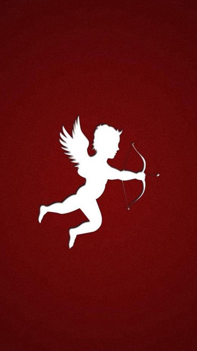 Simple The Love Arrow Of Cupid Outline Art iPhone 5s Wallpaper