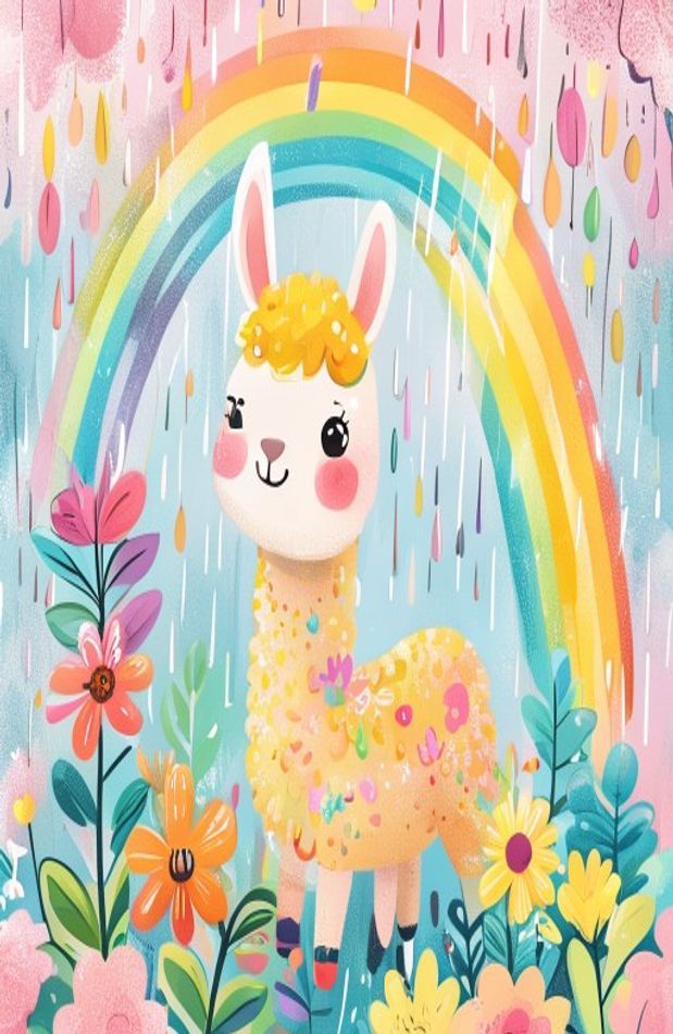 Kawaii Llama Wallpaper