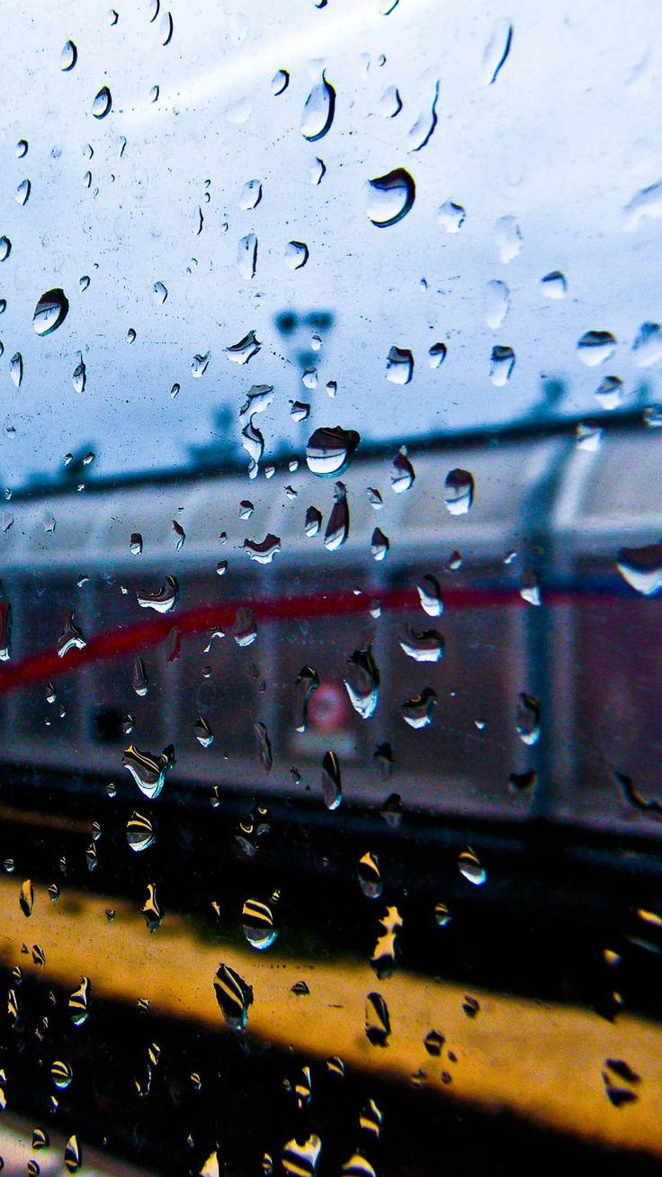 Rainy Train Window iPhone Wallpaper