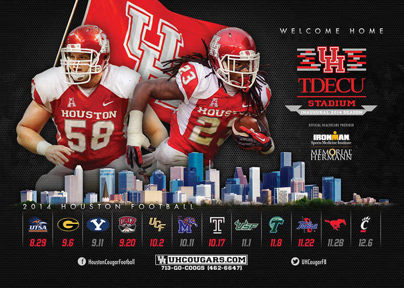 University Of Houston Football Schedule Poster
