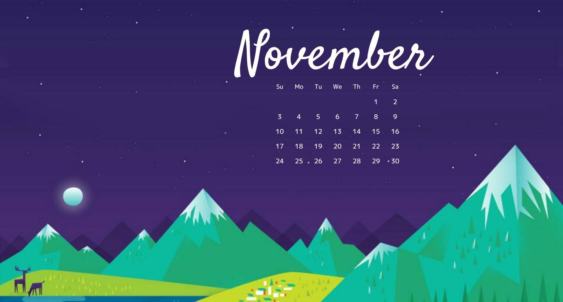 Free Cute November 2019 Calendar Pink Design Floral Wallpaper