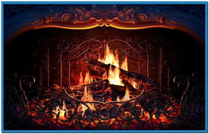 cozy fireplace screensaver