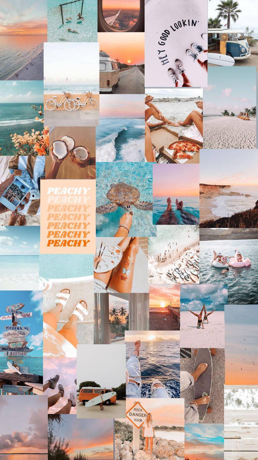 Epic Beach Moments Summer Collage Wallpaper