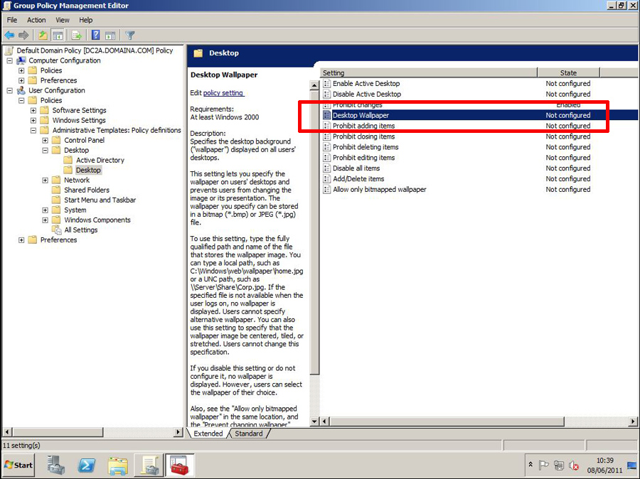 Free download Users changing Desktop Wallpaper with Group Policy