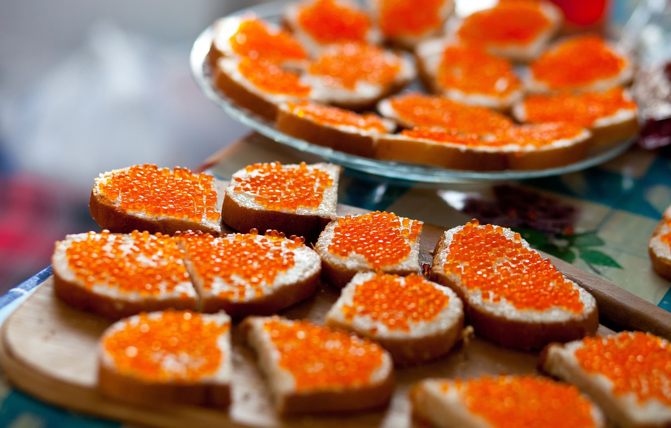 Wallpaper Blur Bread Caviar Sandwiches Image For Desktop