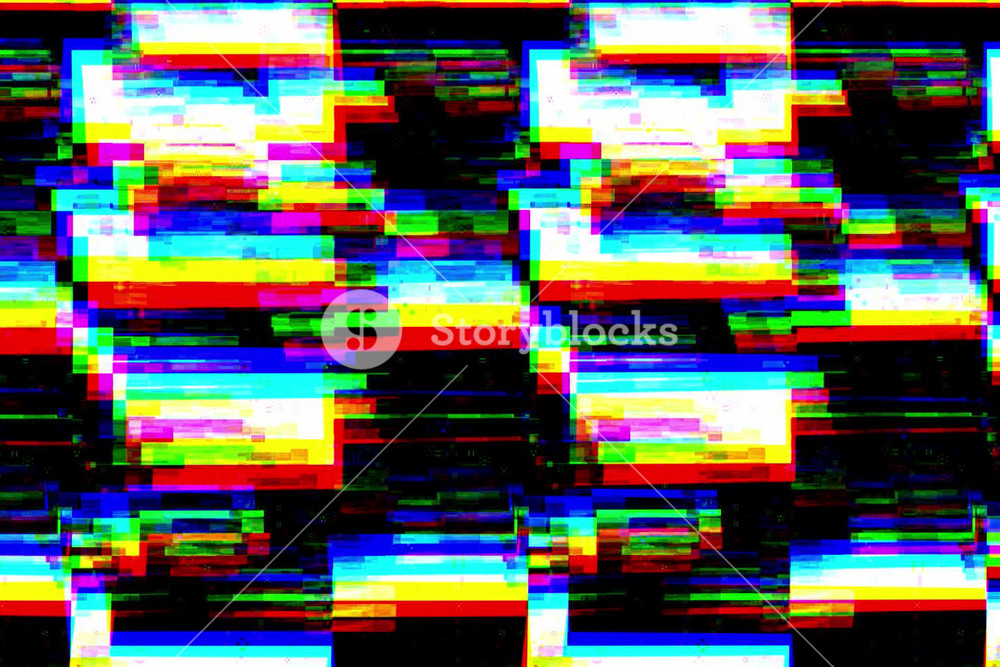 Colorful Background Realistic Flickering Analog Vintage Tv Signal