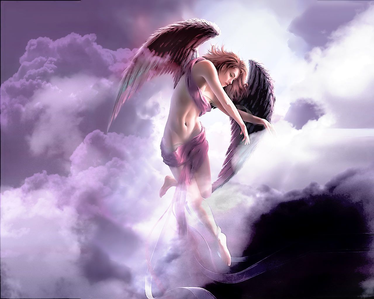 Beautiful Pink Angel HD Wallpaper For Desktop Imagefully