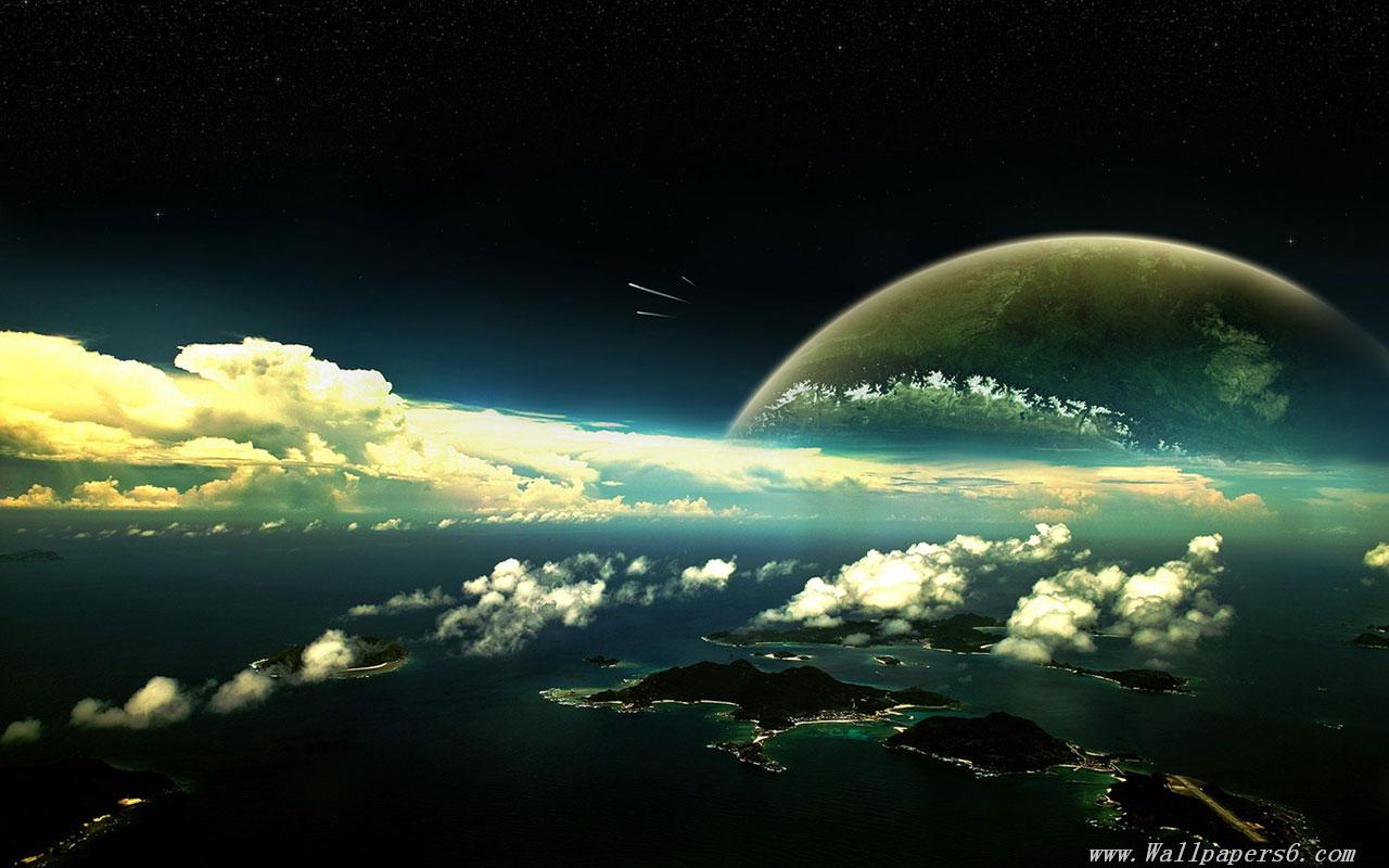 Wallpaperspanoramic view space planets universe wallpapers   free