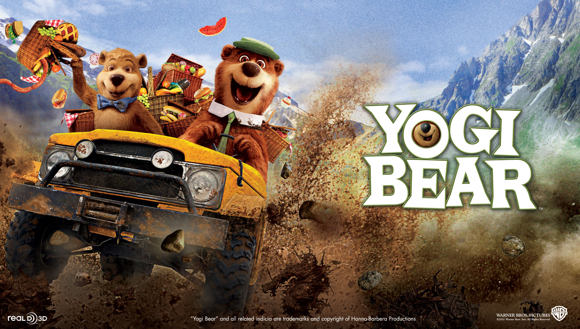 Yogi Bear And Boo Jeep Escape Movie Desktop Wallpaper