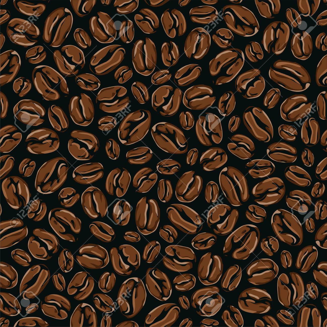 Coffee Grains Seamless Pattern Background