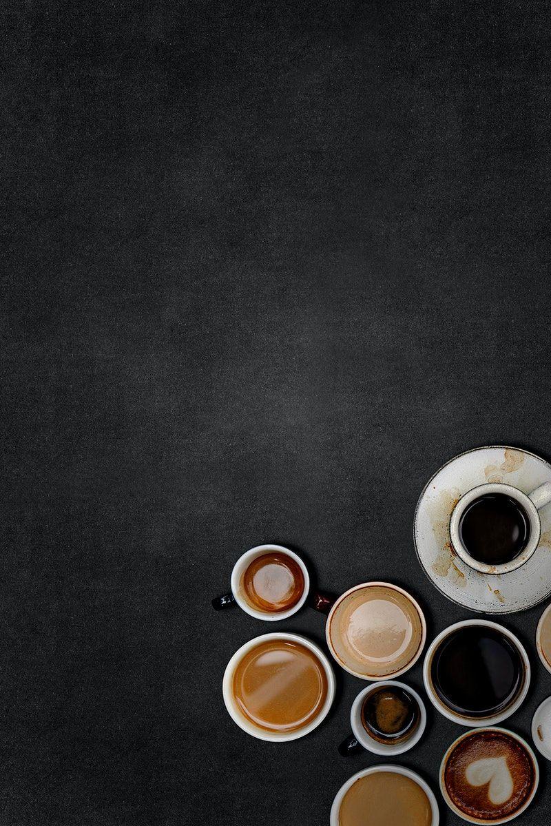 Image Of Coffee Cups On A Black Textured Wallpaper