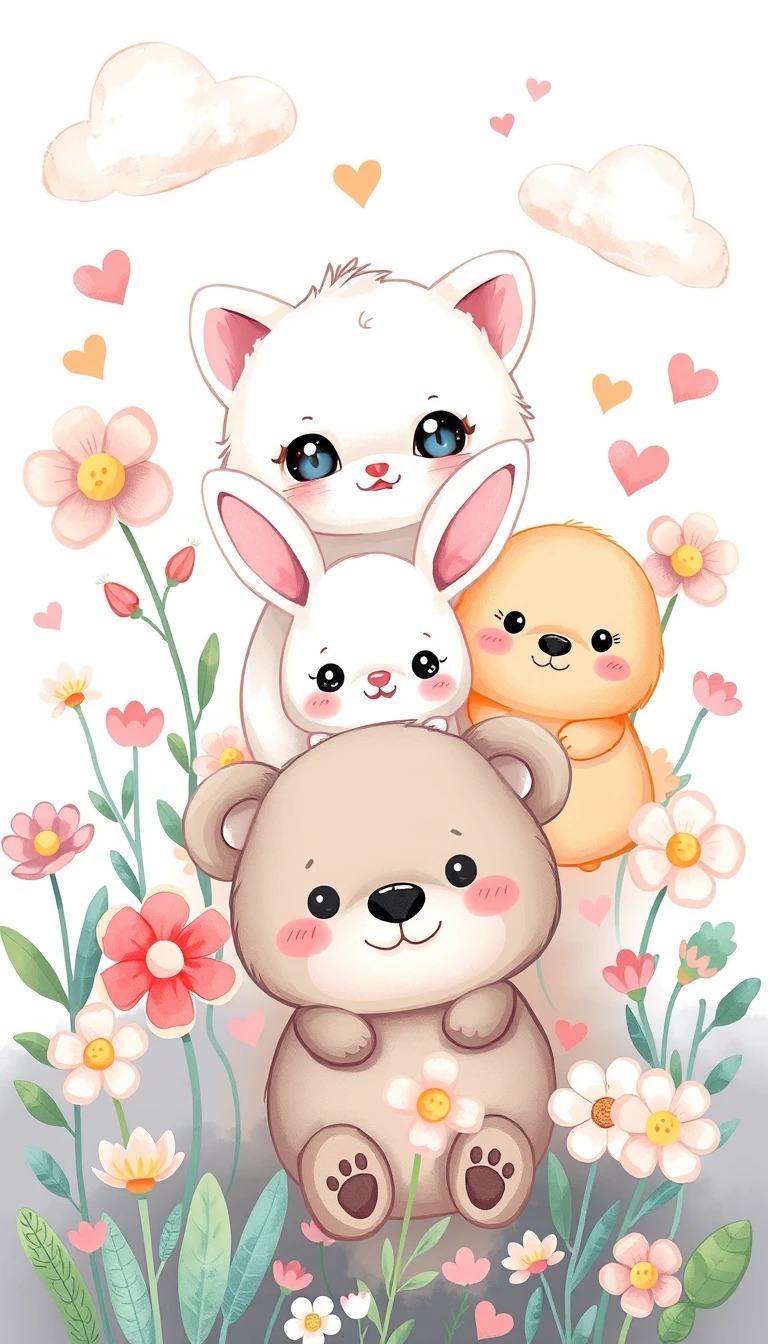 Kawaii Animals Wallpaper