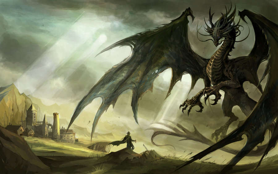 Medieval Black Dragon By Damian97