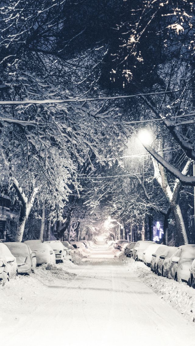 Wallpaper New York Winter 4k 5k Snow Street Os