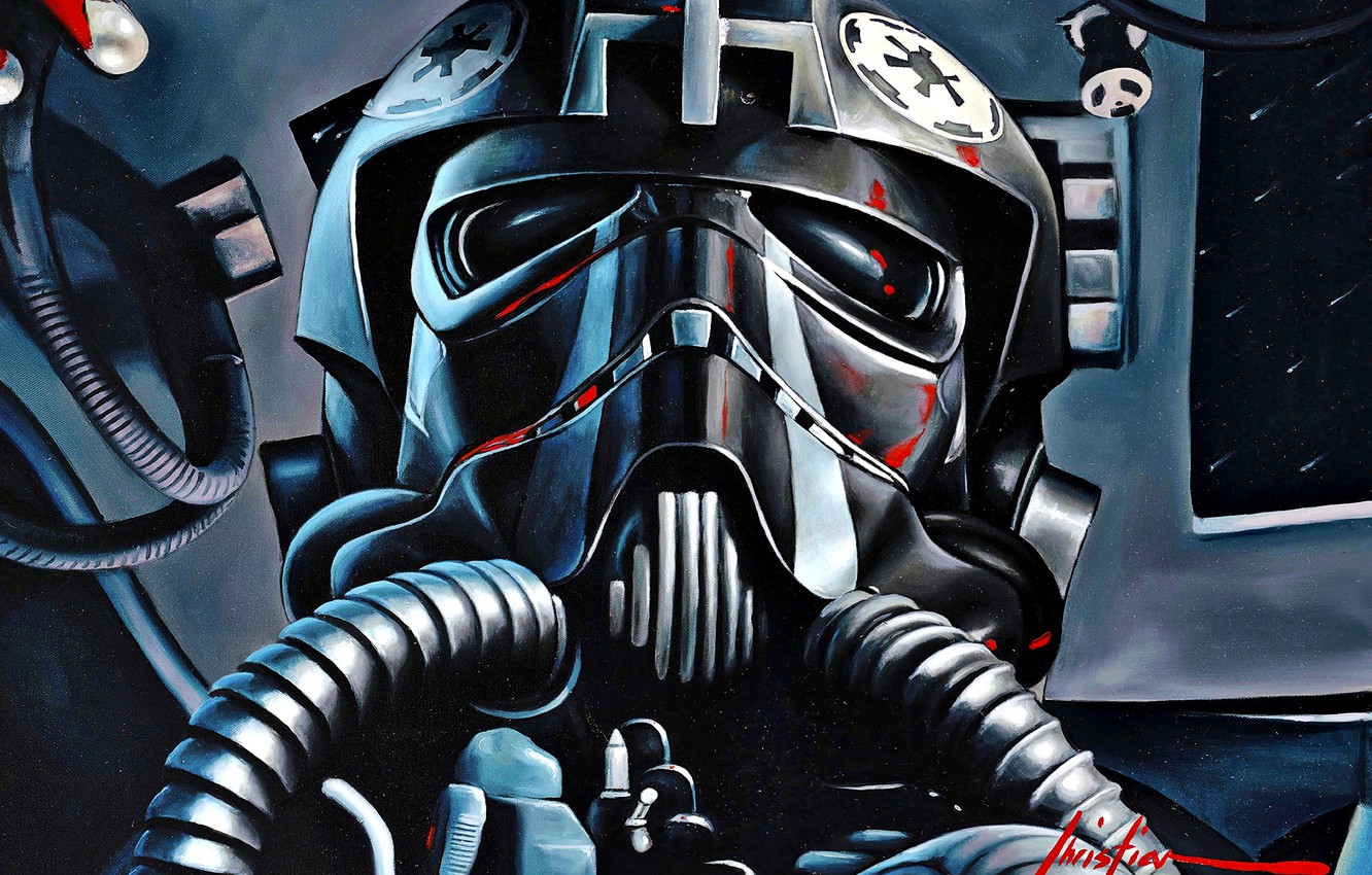 Photo Wallpaper Star Wars Art Pilot Tie Fighter Empire