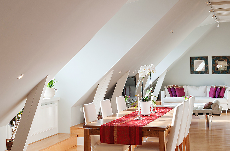 Stockholm Attic With Stepped Walls Steep Ceilings Home Designer