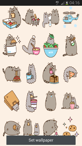Pusheen Cat Food Live Wallpaper For Android cute Wallpapers