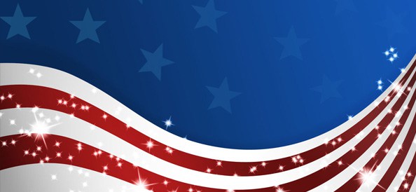 Web Background Glitter Wavy Usa Flag With Stars