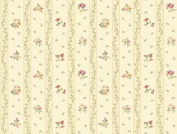 Pink and Gold Floral Toss Stripe Wallpaper   Wall Sticker Outlet