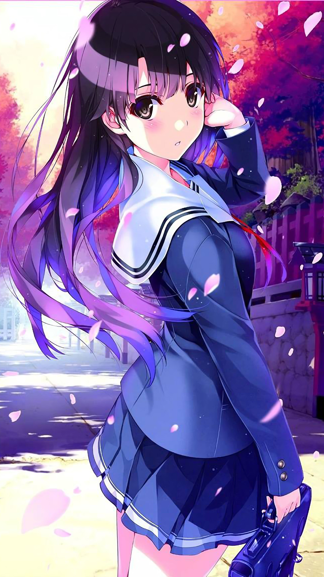 Anime School Girl 4k Wallpaper