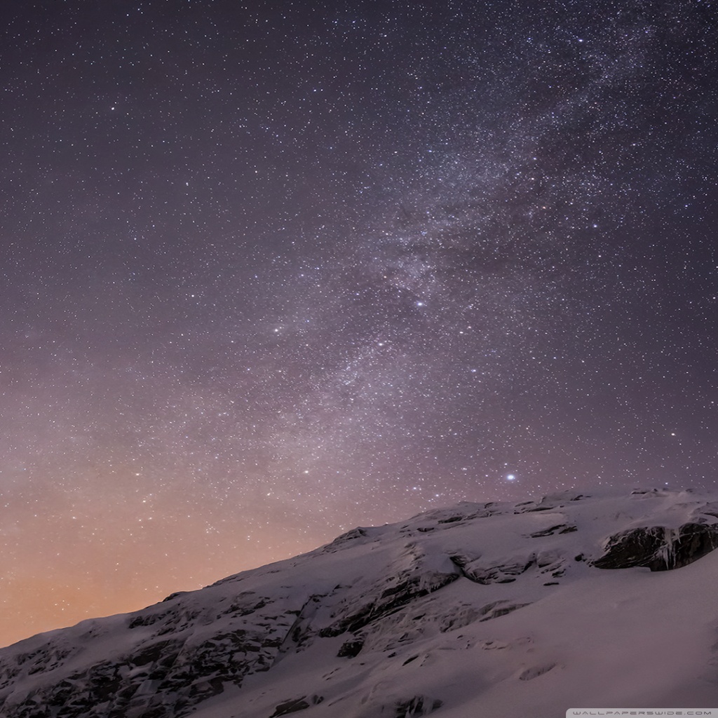 Apple Ios Mountains And Galaxy 4k HD Desktop Wallpaper For