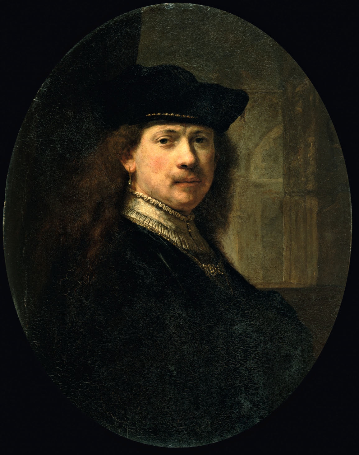 File Self Portrait With An Architectural Background Rembrandt Or