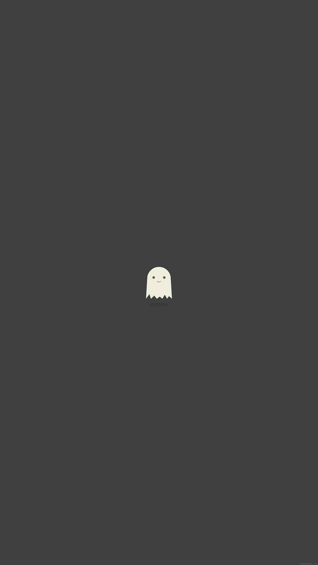 Adorable Ghost Aesthetic Gray Wallpaper