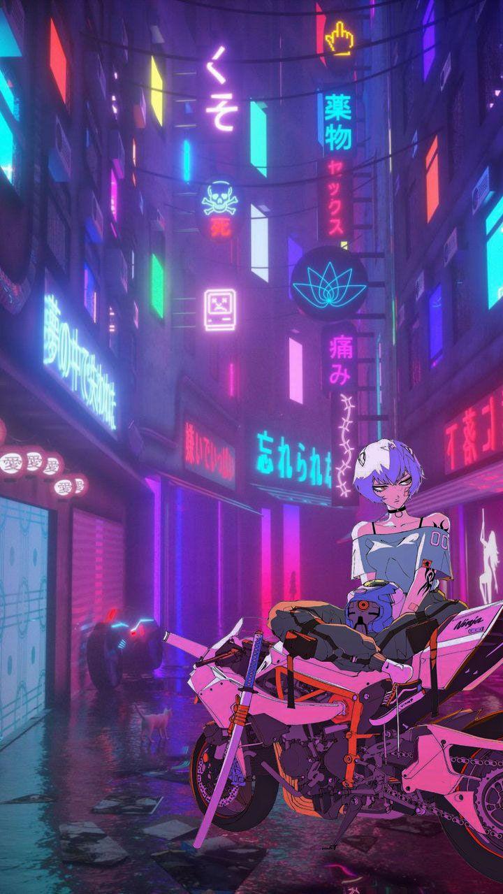 HD wallpaper Futuristic City Street Japan cyberpunk street  illustration  Wallpaper Flare