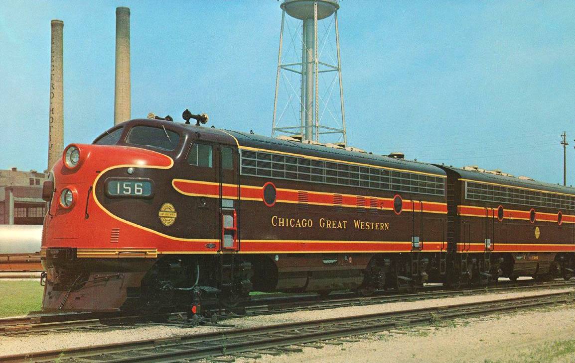 Chicago Great Western Diesel Engine Factory Background C1960