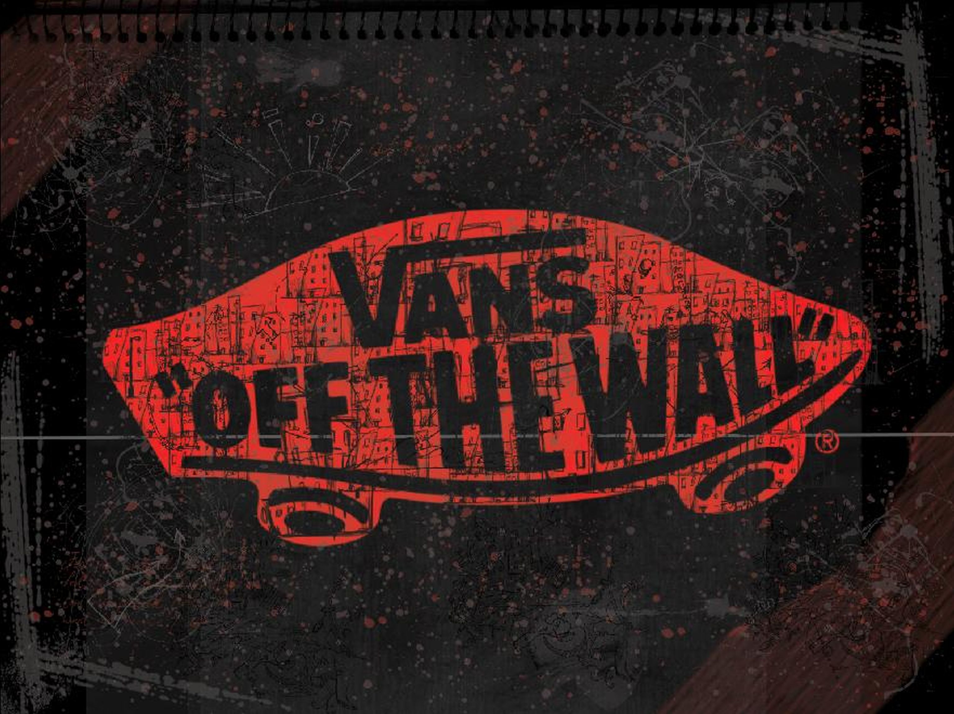 Red Vans Off The Wall Skateboarding Logo Dark Background HD Wallpaper
