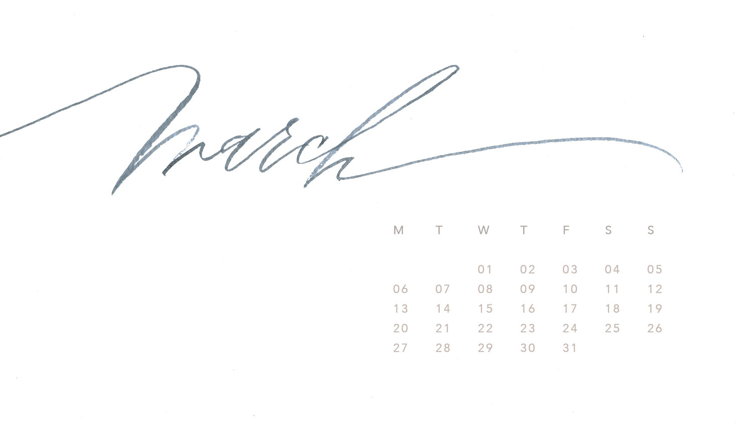 March Desktop Wallpaper Is Here Maurelle Calligraphy And