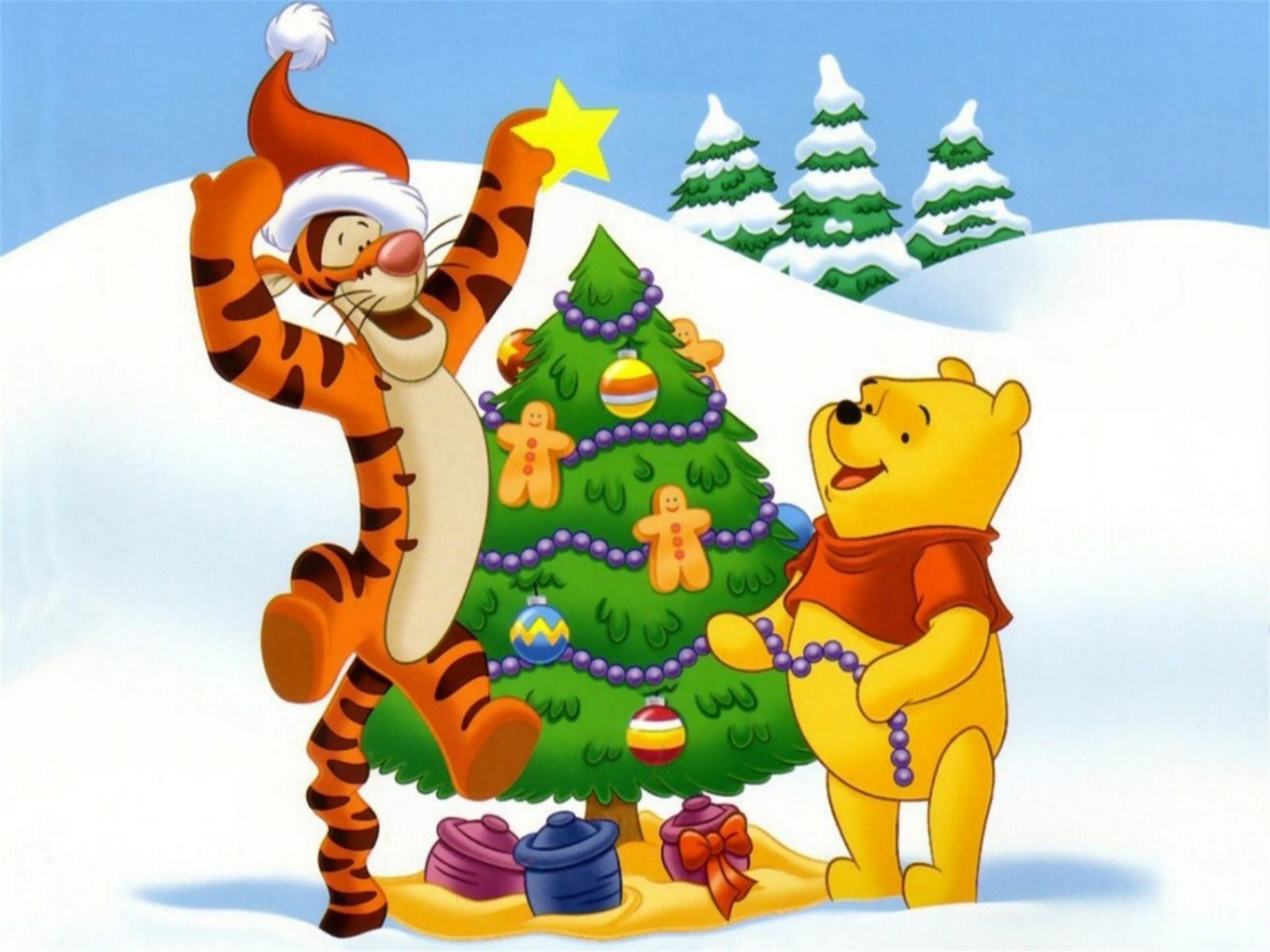 Winnie The Pooh Christmas Free Wallpaper   1600x1200   237267