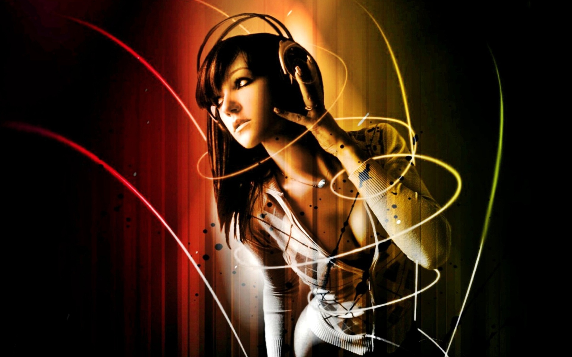 Music Girl Wallpaper For Widescreen Desktop Pc