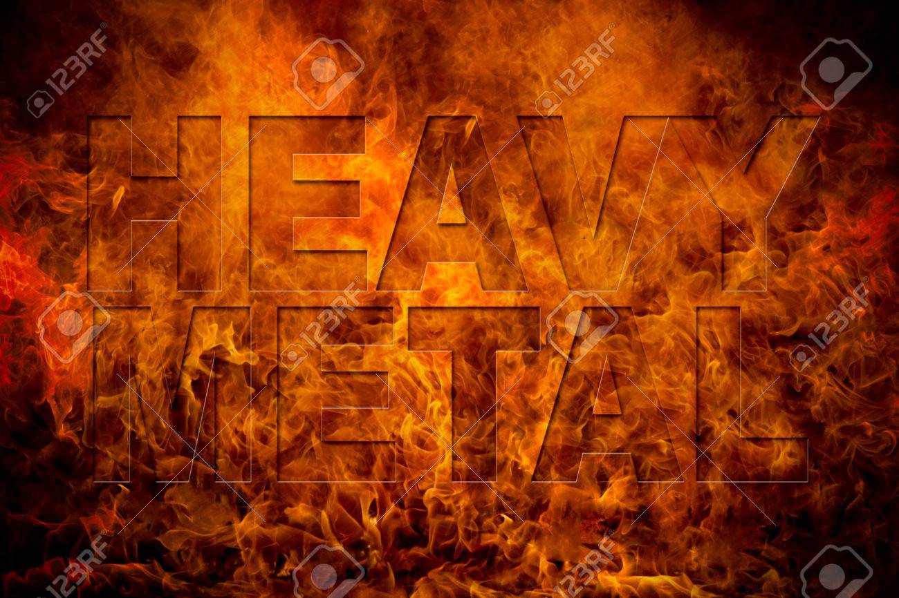 Heavy Metal And Fire Background And Banner Stock Photo Picture