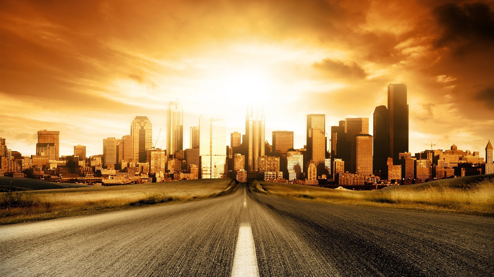 Road To City Wallpaper