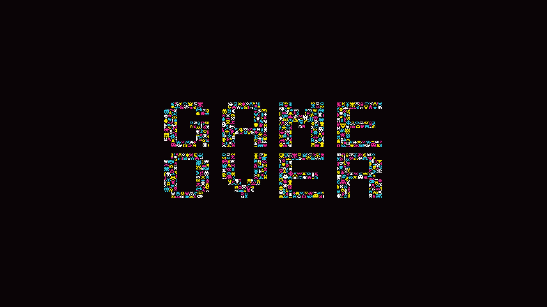 Retro Games Simple Background Space Invaders Typography Video