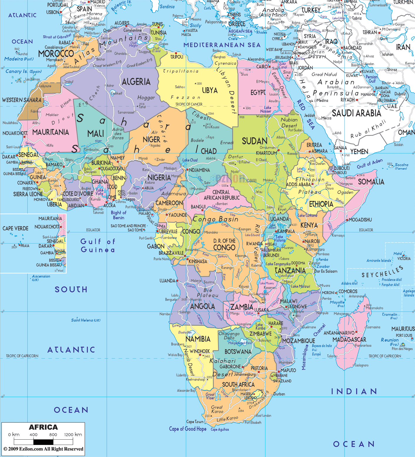 Africa Map Wallpaper