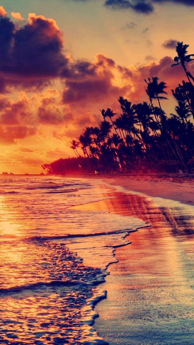 Sunset Beach iPhone 5s Wallpaper