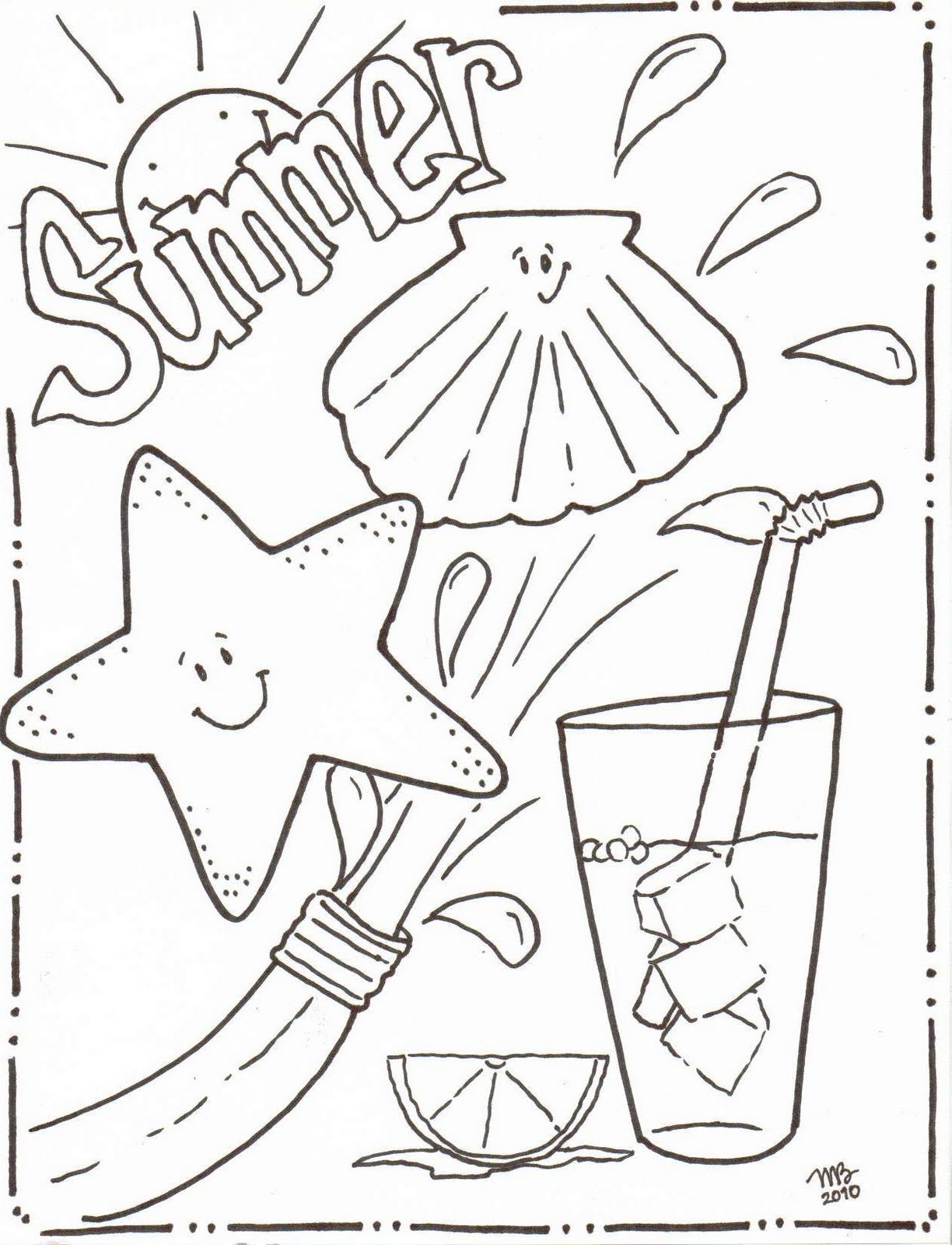 Summer Coloring S Printable Pictures
