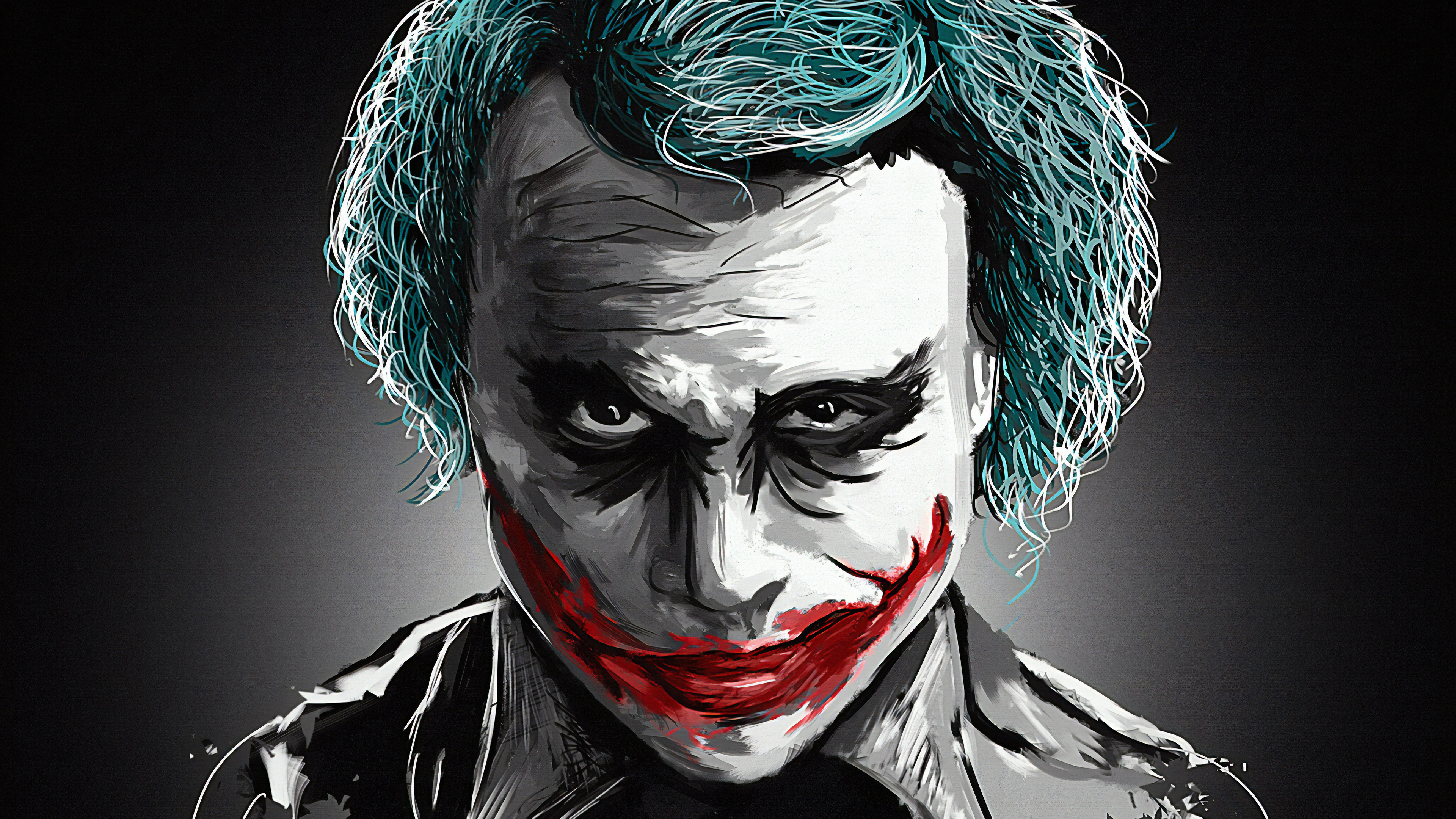 Joker Heath Ledger Art 4k Wallpaper HD Superheroes