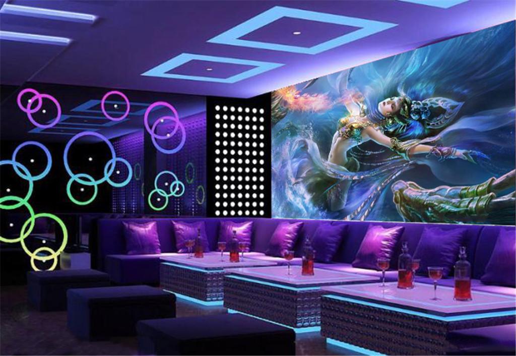 Custom Bar KTV Decoration 3d Wallpaper Fantasy Sexy Dragon Girl