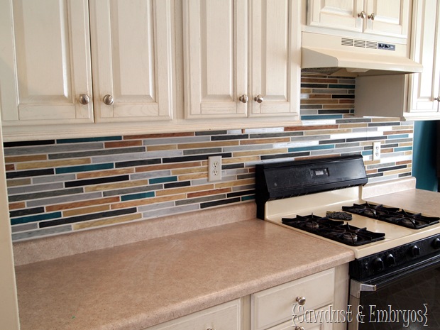 PAINT your backsplash to look like tile Sawdust and Embryos