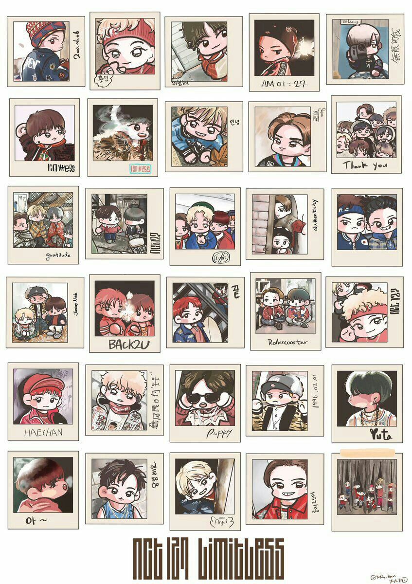 NCT 127   LIMITLESS chibi pictures Exo stickers Print stickers