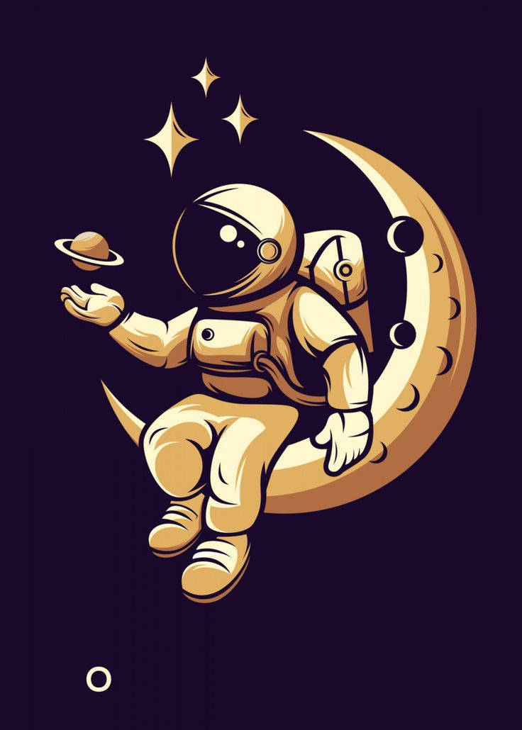Cartoon Astronaut Wallpaper