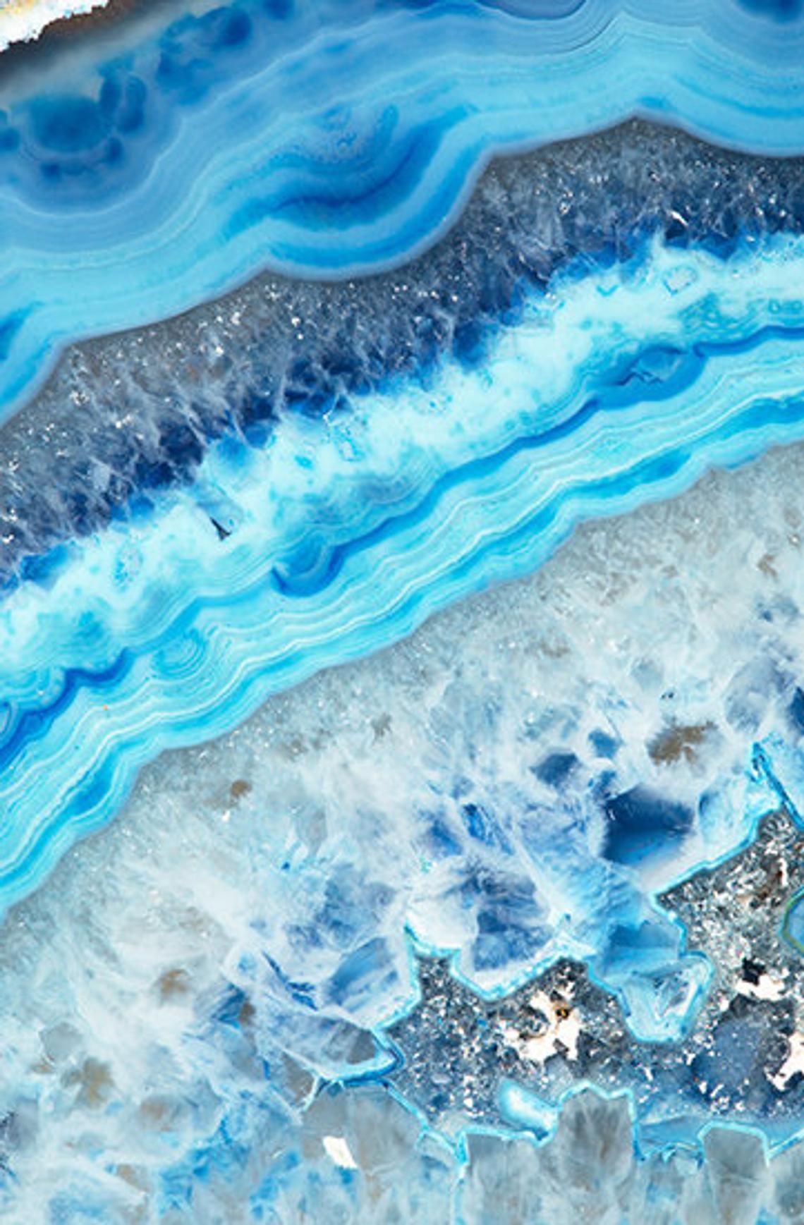 Mineral Photography Print Blue Agate Fine Art