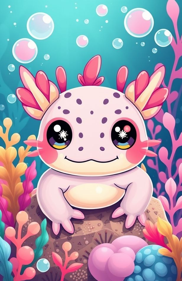 Kawaii Axolotl Wallpaper