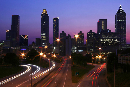 Atlanta Skyline In Purple
