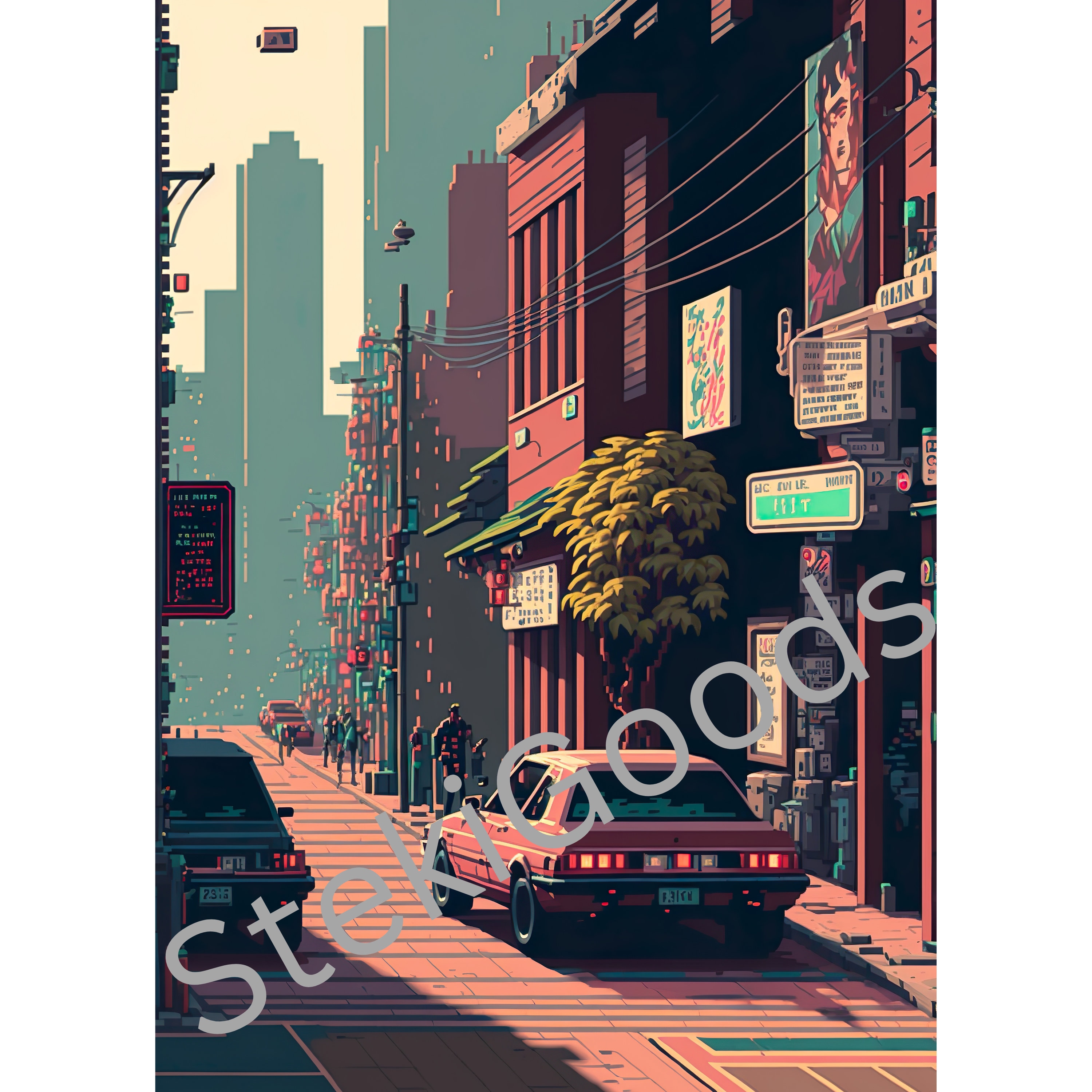 Pixel Art City Wallpaper