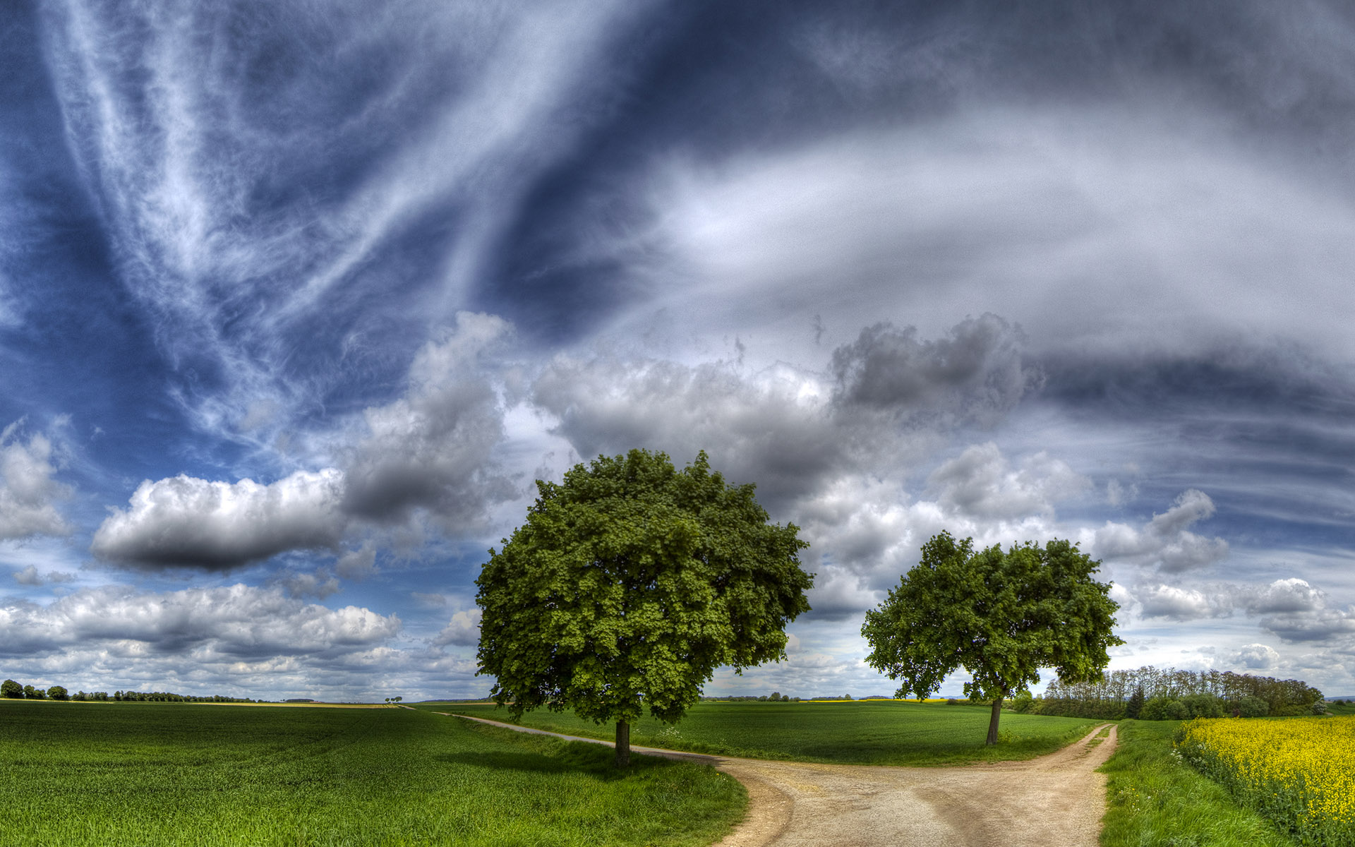 Clouds Modern Wallpaper Road Country Photo