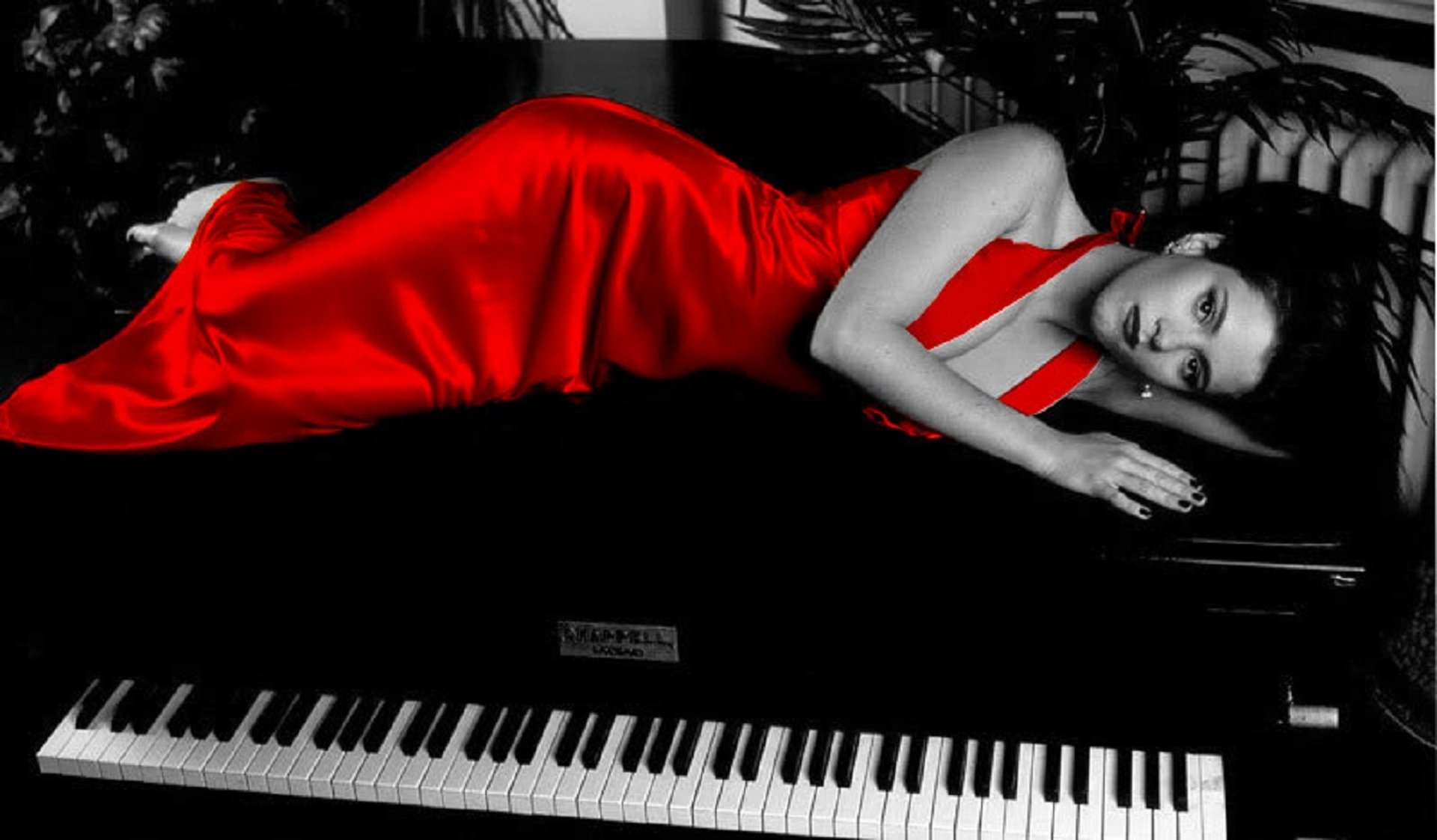 gown red girl digital satin elegant beautiful dress woman photoshop